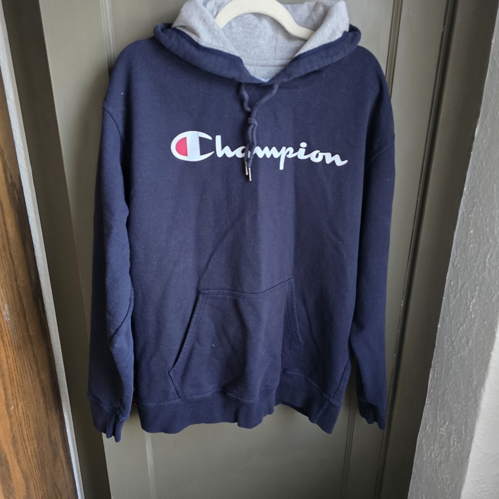 Champion Men's Navy Hoodie